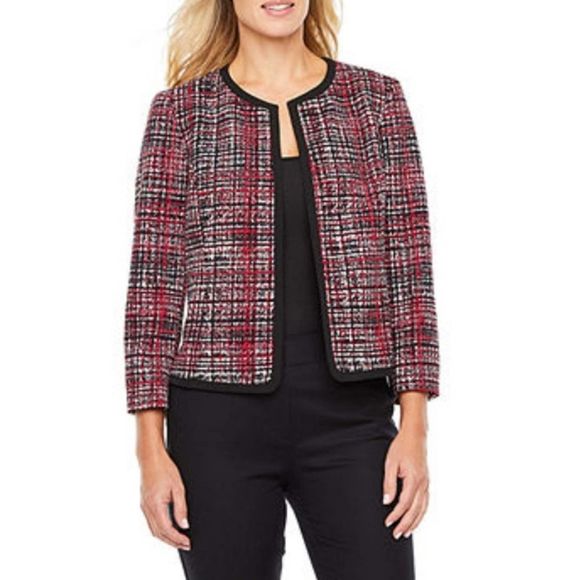 Evan Picone Jackets & Blazers - Evan Picone Black Label Suit Jacket Blazer 14 Red Multi